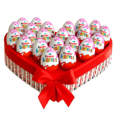 Luxe Kinder Surprise Hart – Kinder Eieren Cadeau met Strik