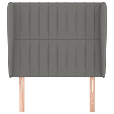 vidaXL - Hoofdbord - met - randen - 83x23x118/128 - cm - stof - donkergrijs