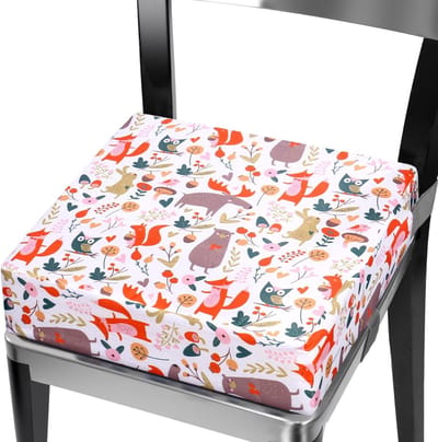Zitverhoger voor kinderstoel met wasbare hoes en antislip - Flexibel en draagbaar - Karikatuur design - Boosterstoel met 2 veiligheidsgespen
