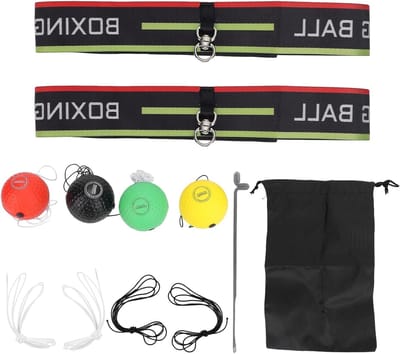 Set van Reflexballen voor Boksen - Verstelbare Hoofdband voor Beginners, Verbeter Snelheid, Reactie en Oog-Handcoördinatie Training