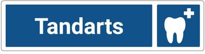 Tandarts deurbordje met zelfklevende strip | Forex Re materiaal | 20 x 5 cm