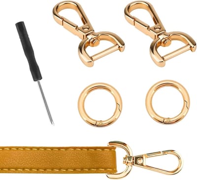 Rotating Lobster Clasp met D-Ringen en Veer Ringen voor Handtas, Portemonnee en DIY Projecten - 2 Stuks met Schroevendraaier