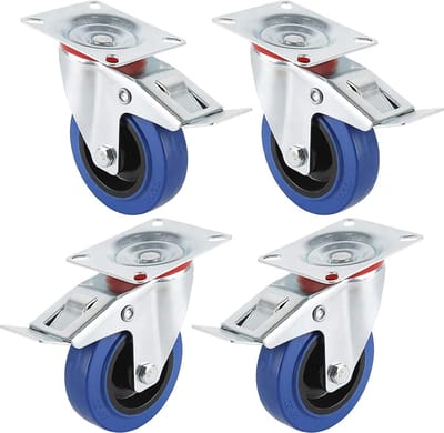 Transportwielen 4 stuks 125mm - Zwenkwielen
