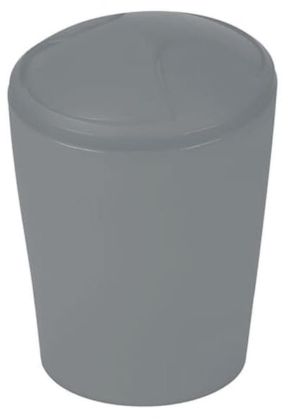 Cosmetica-emmer met schommeldeksel voor badkamer | Afvalemmer | 2 en 5 liter | Grijze kunststof