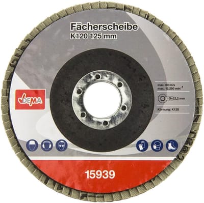 Waaierschijf - Schuurschijf Lamellenschijf - Metaal Bewerken - K120 Fijne Korrel - 125 mm Diameter