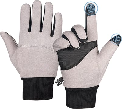 U Fit One Cashmere Winter Handschoenen met Touch Screen - Outdoor Handschoenen - Thermo Gloves voor Dames en Heren - Anti Slip Palm - Grijs - Maar M