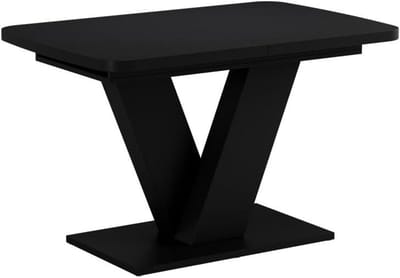 Eettafel Uitschuifbaar - Eettafel Zwart - Dineren met Familie - Verlengbaar tot 160 cm - 120 x 80 cm - Zwart