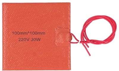 1 stuk siliconen verwarmingsmat, rubberen verwarmingsmat 220V 30W elektrische deken flexibele mat constante temperatuur 200℃ max. 100x100mm