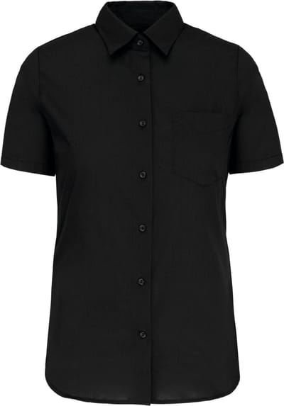 Kariban Overhemd in onderhoudsvriendelijk polykatoen-popeline korte mouwen dames K548 - Black - 3XL