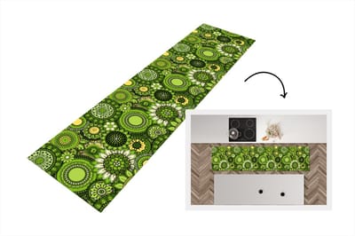 Keukenloper - Loper keuken - Bloemen - Groen - Patroon - 200x50 cm - Keukenloper vinyl