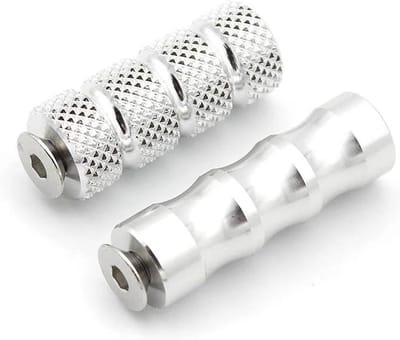 Motorfiets Voetsteunen - Pedaal Steunen - Comfortabel Rijden - Antislip Oppervlak - 2 stuks - Zilver