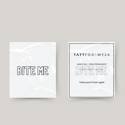 Tijdelijke tattoo bite me | Neptattoo volwassenen | Tijdelijke tattoo voor volwassenen | Temporary tattoo | Plaktattoos voor volwassenen | Neptattoos | Probeer zorgeloos een tattoo | tattforaweek