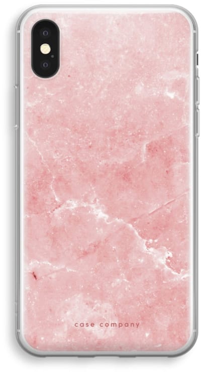 Case Company® - Hoesje geschikt voor iPhone XS hoesje - Roze marmer - Soft Cover Telefoonhoesje - Bescherming aan alle Kanten en Schermrand