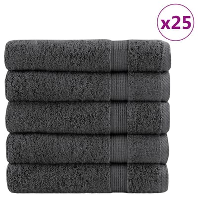 vidaXL - Badhanddoeken - SOLUND - 25 - st - 600 - g/m² - 70x140 - cm - antraciet