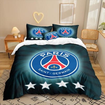 Icon Series 3D Digitaal Print Drie-Delige Beddengoedset Hoeslaken Dekbedovertrek 90 * 200 two-piece set blue