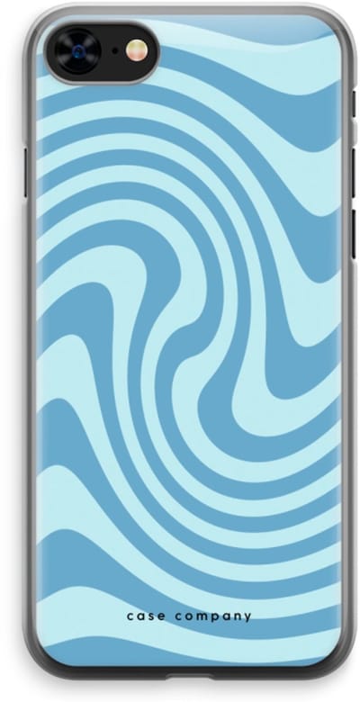 Case Company® - Hoesje geschikt voor iPhone 8 hoesje - Swirl Blauw - Soft Cover Telefoonhoesje - Bescherming aan alle Kanten en Schermrand