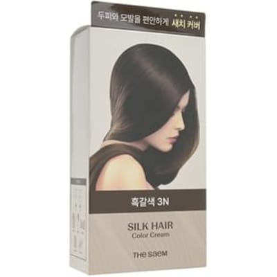 The Saem - Silk Hair Color Cream Gray Hair Cover - 5 Colors 2025 Version - #3N Brown Black