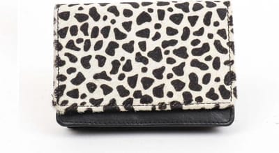 Bear Design Animal Leren Overslagportemonnee Small - Black Dot