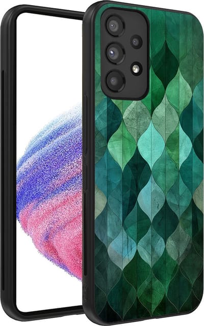 Smartphonica Telefoonhoesje geschikt voor Samsung Galaxy A53 5G met groene bladeren opdruk - TPU backcover case green leaf design - Groen geschikt voor Samsung Galaxy A53 5G