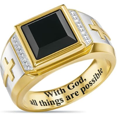 Mannen Side Cross Tweekleurige Zwarte Zirkoon Ring Mode Mannelijke Partij Sieraden Man Bruiloft Accessoires Vriendje Liefde Gift 10 black