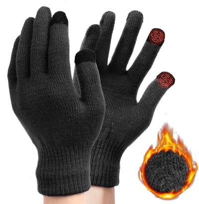 NTHProducts - Unisex Winter Warm Knitted Gloves - Smartphone Gloves - Dikke Fleece Polsbanden - One Size - Katoenen Handschoenen - Geschikt voor Volwas...