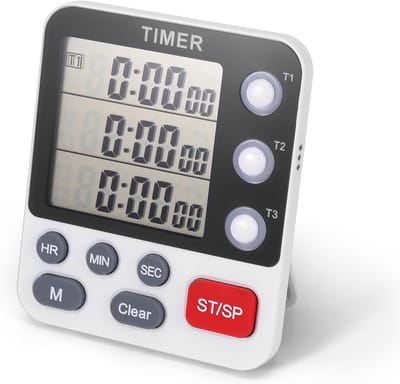 longziming -Digitale Keukenwekker met 3 Timers – Magnetische Eierwekker met Standaard, 3-traps Volume en Slimme Aftelfunctie – Multifunctionele Timer voor Koken, Bakken, Sport, Studeren en Pomodoro