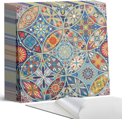 Coloray Plaktegels - Mozaïekpatronen in symmetrie Zelfklevende Tegels - 20 cm x 20 cm - Blauw Plaktegels - 20 stuks - Vierkant PVC Tegels - Plaktegels Badkamer - Plaktegels Vloer - Vinyl Tegels Zelfklevend - Wandtegel Zelfklevend