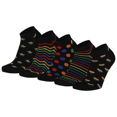 Apollo - Sneakersokken Dames Fashion - Multi Zwart - Maat 36/41 - Enkelsokken dames - Sneakersokken dames maat 39 42 - Sneakersokken