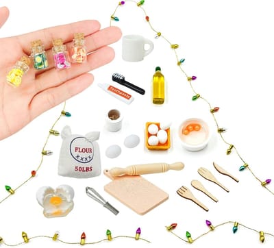 Miniatuur Poppenhuis Set - Kabouter Decoraties - Kerstversiering Maken - 27 Delige Bakset - Schaal 1:12 - Meerkleurig