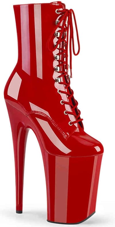 Pleaser - INFINITY-1020 Plateau Laarzen, Paaldans schoenen - US 10 - 40 Shoes - Rood