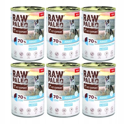 VetExpert Raw Paleo - Natvoer voor Volwassen Honden - Kabeljauw - Licht - Graanvrij