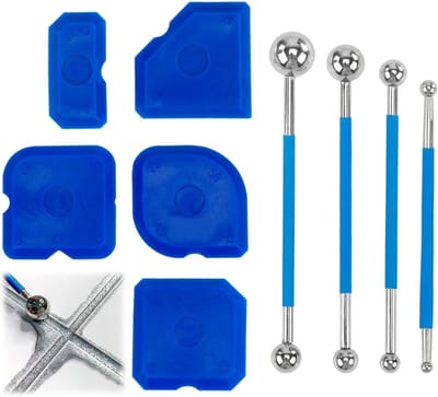 9-delige gereedschapsset voor het reinigen van voegen, inclusief metalen en silicone verwijderaars voor keuken en badkamer renovatie