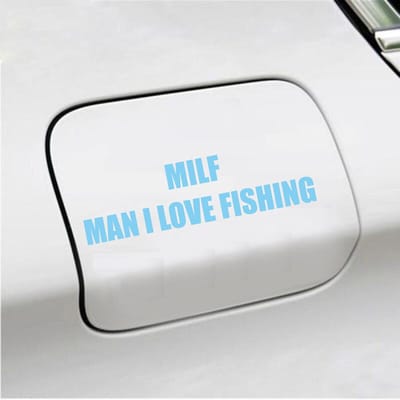 Bumpersticker - Milf - 4,1 X 14,8 - Licht Blauw