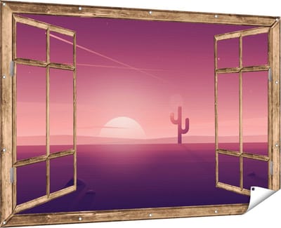 Gards Tuinposter Romantische Rode Roos - 90x60 cm - Tuindoek - Tuindecoratie - Wanddecoratie buiten - Tuinschilderij
