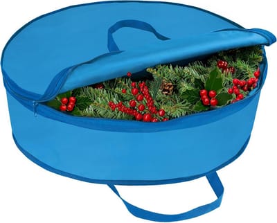 Opslagzak Kerstkrans - Ronde Vorm - Met Handvat en Rits - Voor Bescherming en Opslag van Kerstdecoraties - SnelShoppen