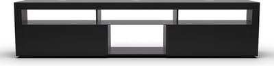 Klarstein tv-meubel, tv-meubel voor de woonkamer, tv-kast van 150 cm met gekleurde ledverlichting, groot tv-meubel, lage tv-kasten met opbergruimte, tv-kast, moderne tv-kast, zwart