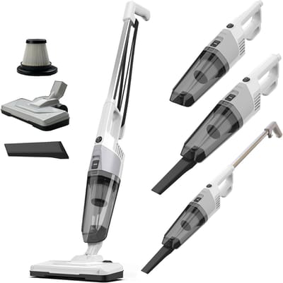 RUX® Steelstofzuiger met snoer - Steelstofzuiger - Stofzuiger - Wit/Zwart - ‎113cm x 26cm x 12cm