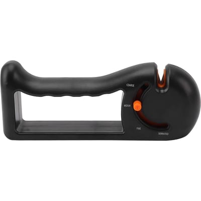 Aiguiseur de couteaux 4 étapes réglable manuel portatif aiguiseurs de couteaux pour couteaux de cuisine vert Orange