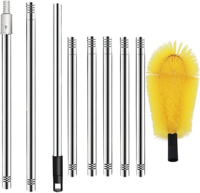 Goot Schoonmaker - Dakgoot Reiniger - Efficiënt Schoonmaken - Flexibele Borstelkop - Telescopische Steel