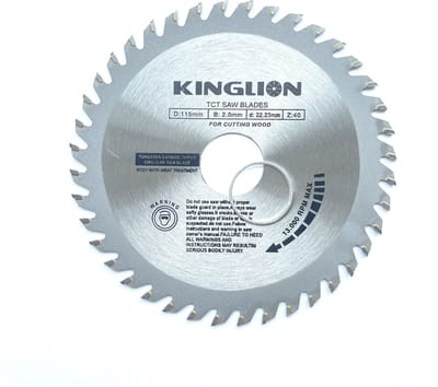 KINGLION zaagblad - Zaagblad hout - 115 x 22,23 mm - Geschikt voor haakse slijper - 40 tanden - hardmetalen - Incl. reductiering 19,8mm
