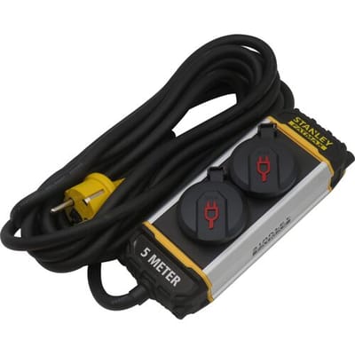 Stanley Stanley Fatmax stekkerdoos alu. met clip 2-voudig H05VV-F 3G1.5MM² IP20 3m
