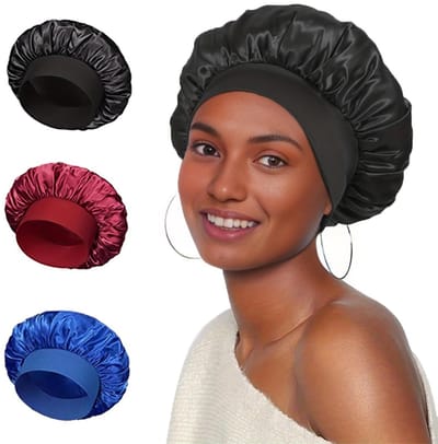 Dailygoods- Slaapmuts Set van 3 - Satijnen Muts - Zijde - Nachtmuts - Hoofddeksel - Haarverzorging tegen Haaruitval - Haarbedekking