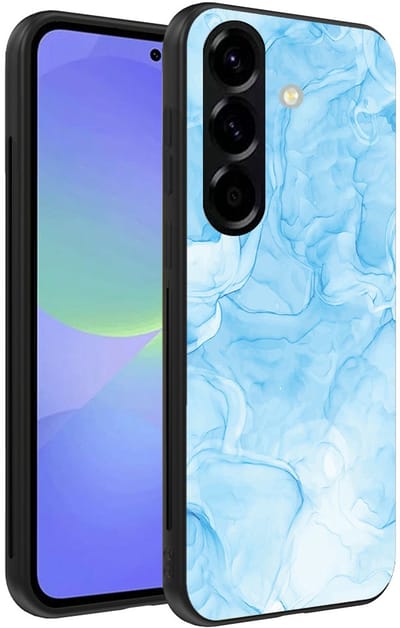 Smartphonica Telefoonhoesje Geschikt voor Samsung Galaxy A36 met marmer opdruk - TPU backcover case marble design - Lichtblauw geschikt voor Samsung Galaxy A36
