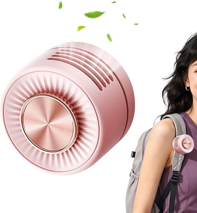 Miniventilator - Draagbare Mini Ventilator - Oplaadbaar - Mini-clipventilator - Draagbare mini ventilator zonder bladen - Clip Fan - clipventilator Geschikt Voor op het shirt - Bladloze clipventilator - Kleine clipventilator - roze