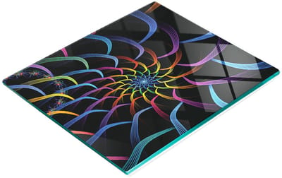 Decoratieve glazen snijplank met abstracte afbeelding, 60x52 cm
