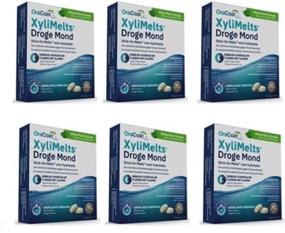 OraCoat XyliMelts Milde Munt – 6 x 40 stuks – Voordeelverpakking I Tegen Droge Mond