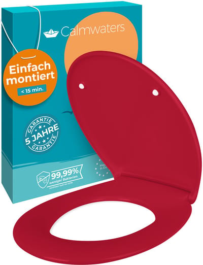 Calmwaters Original - WC-bril - Rood - Duroplast - Softclose - Afneembaar
