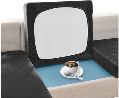 Meble odNowa - Wells Fluweel Bankhoes - Zwart - 50-65cm