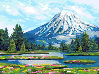 WIZARDI SCHILDEREN OP NUMMER VOOR VOLWASSENEN - KAMCHATKA LAND - 40 x 50 cm - opgespannen op hout