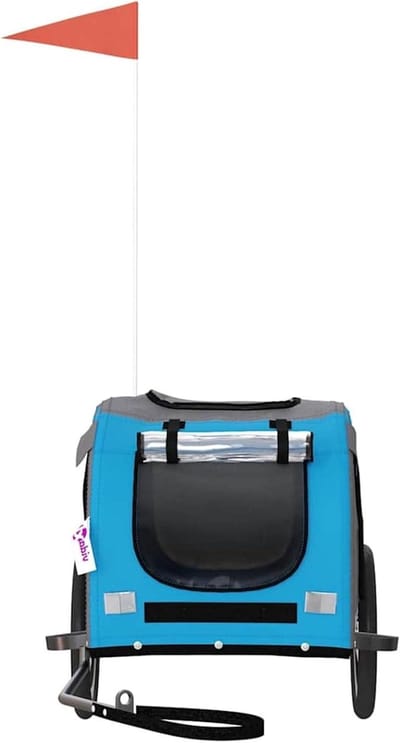 Fietsaanhanger Hond - Hondenkar Fietstassen - Veilig Vervoer - Waterdicht Oxford Doek - 78x54x12 cm - Blauw Grijs